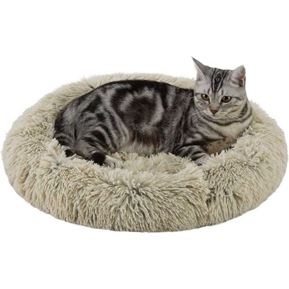 Taupe  - Best Friends by Sheri Cat Donut Bed  - 21x21