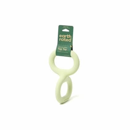 Green - Earth Rated Rubber Tug Dog Toy  - Small