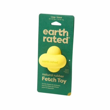 Yellow - Earth Rated Rubber Fetch Dog Toy - Large