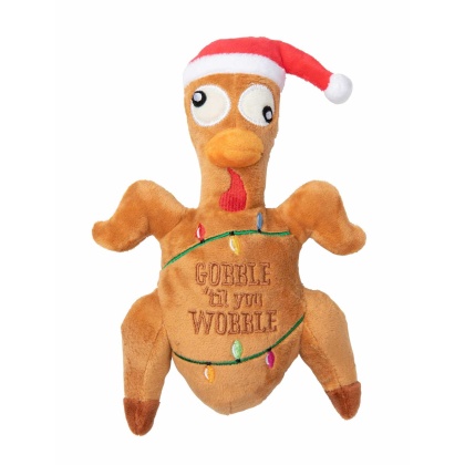 FuzzYard Gobble Til You Wobble Turkey Plush Dog Toy