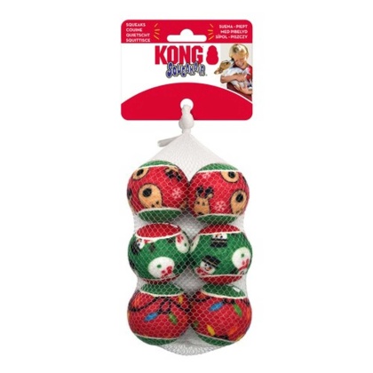 KONG Holiday SqueakAir(R) Balls 6-pk  - Sm