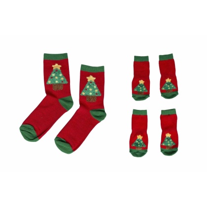 Pearhead Holiday Tree Human and Dog Sock Set 2pc