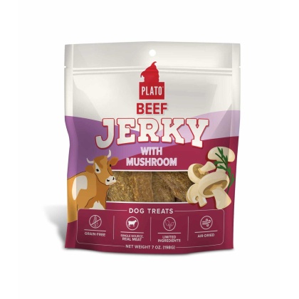 Plato Beef Jerky with Mushroom Dog Treats  - 7oz