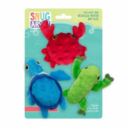 SnugArooz Lil Ocean Buddies Plush Dog Toys 3pk