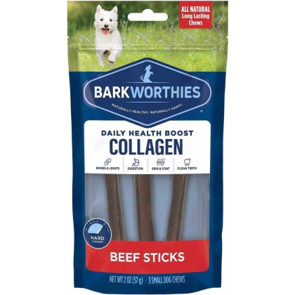 Barkworthies Collagen Beef Sticks Plain - 6\