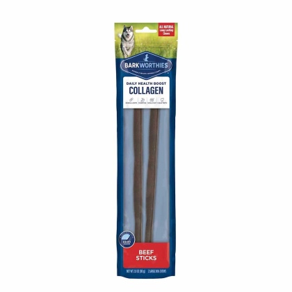 Barkworthies Collagen Beef Sticks Plain  - 12\