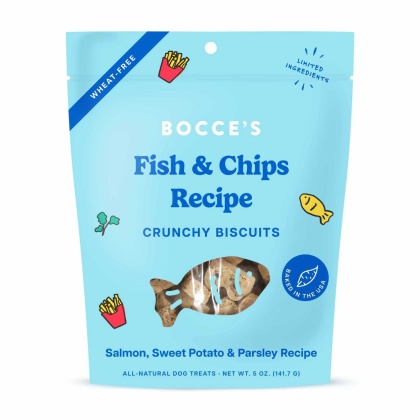 Bocce\'s Bakery Fish & Chips Biscuit Dog Treats 5oz