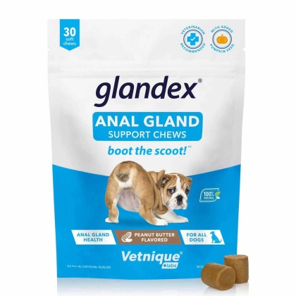 Glandex Anal Gland Soft Chew Peanut Butter  - 30ct