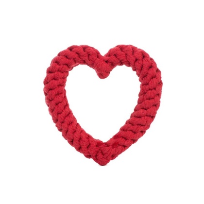 Jax & Bones Heart Dog Rope Toy Red 7\