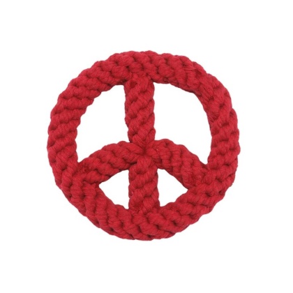 Red - Jax & Bones Peace Sign Rope Dog Toy  - 7\