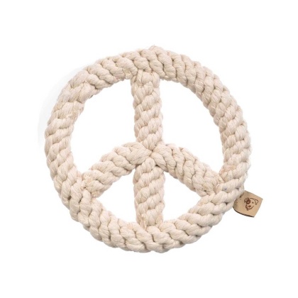 White - Jax & Bones Peace Sign Rope Dog Toy  - 7\