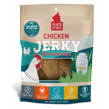 Plato Pet Treats Chicken Jerky with Goat\'s Milk  - 16oz