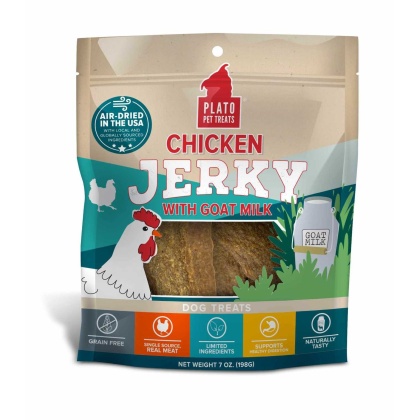 Plato Pet Treats Chicken Jerky with Goat\'s Milk  - 7oz