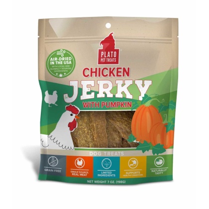 Plato Pet Treats Chicken Jerky with Pumpkin  - 7oz