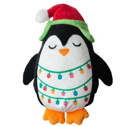 SnugArooz Penguin with Christmas lights