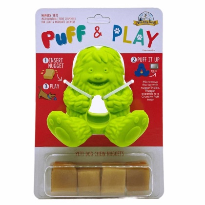 Green - Yeti Dog Chew Puff & Play Hangry Yak