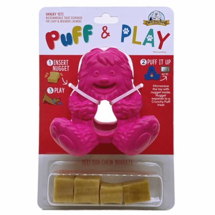 Pink - Yeti Dog Chew Puff & Play Hangry Yak