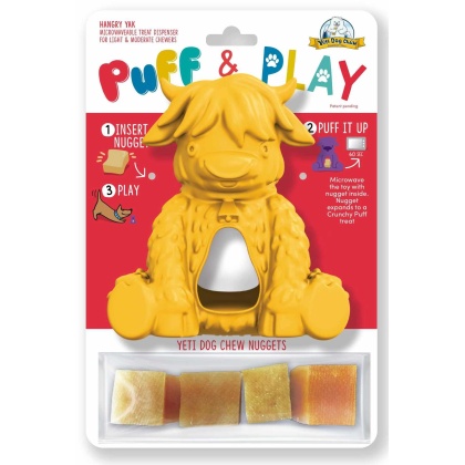 Yellow - Yeti Dog Chew Puff & Play Hangry Yak