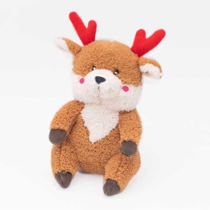 ZippyPaws Holiday Cheeky Chumz Reindeer Plush Dog Toy