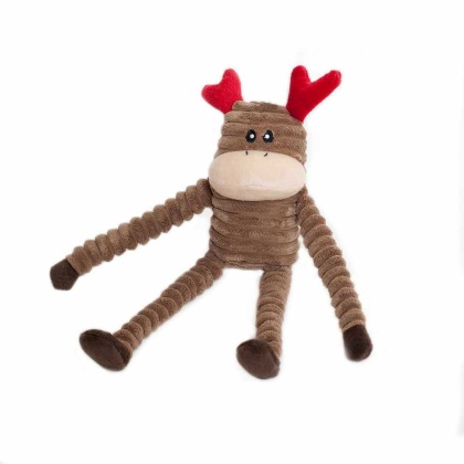 ZippyPaws Holiday Crinkle Reindeer Plush Dog Toy  - Small