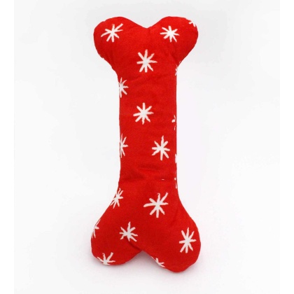 ZippyPaws Holiday Jigglerz(R) Festive Bone Plush Dog Toy