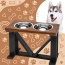 Farmhouse 2-Bowl Elevated Dog Feeder Chestnut Large, Black Base