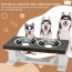 Farmhouse 2-Bowl Elevated Dog Feeder Ebony Medium, White Base